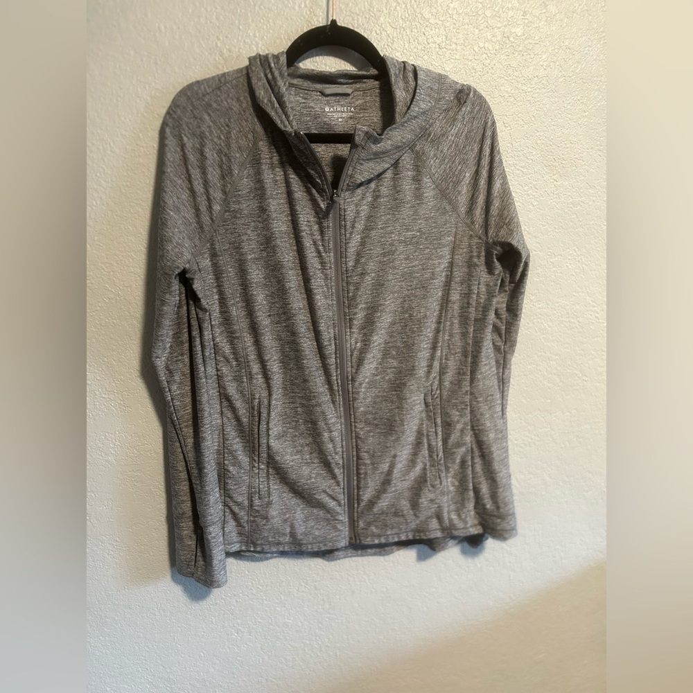 Athleta heathered grey zip up hoodie